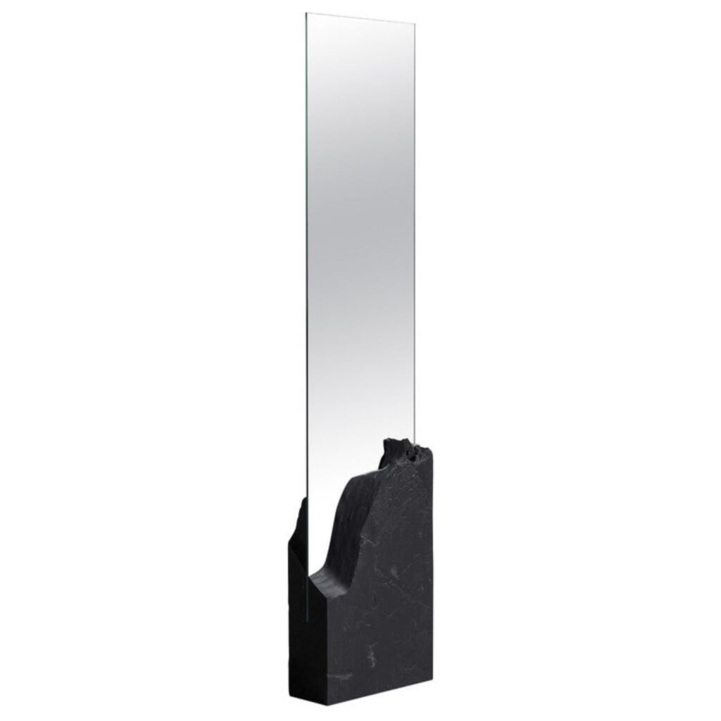 FaroucheUnique Slate Sculpted Mirror by Frederic Saulou 1