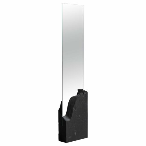 Farouche,Unique Slate Sculpted Mirror by Frederic Saulou 1