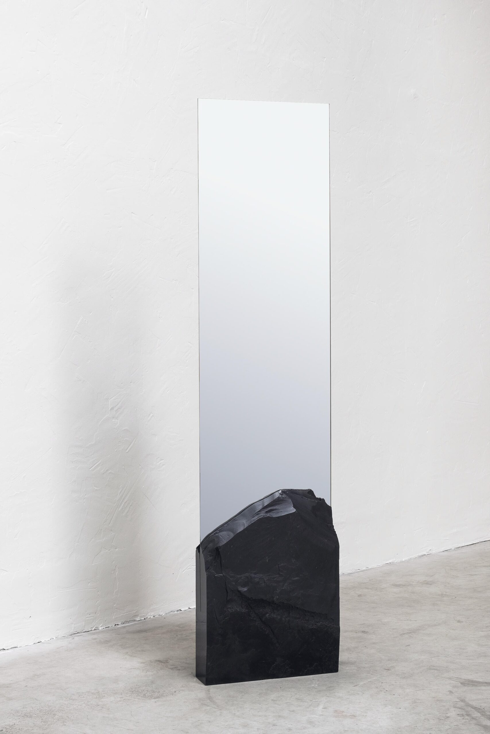 Farouche,Unique Slate Sculpted Mirror by Frederic Saulou 11