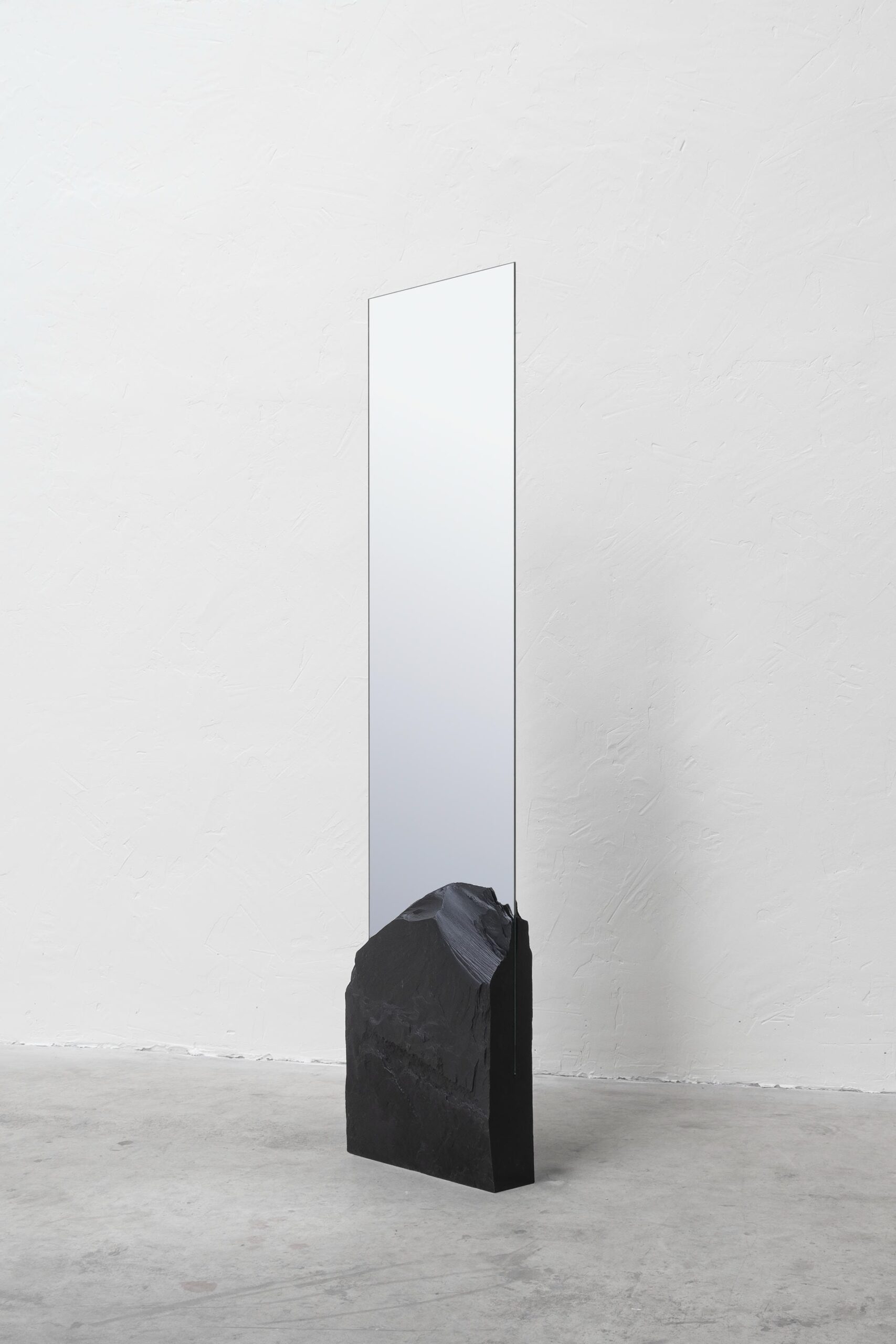 Farouche,Unique Slate Sculpted Mirror by Frederic Saulou 2