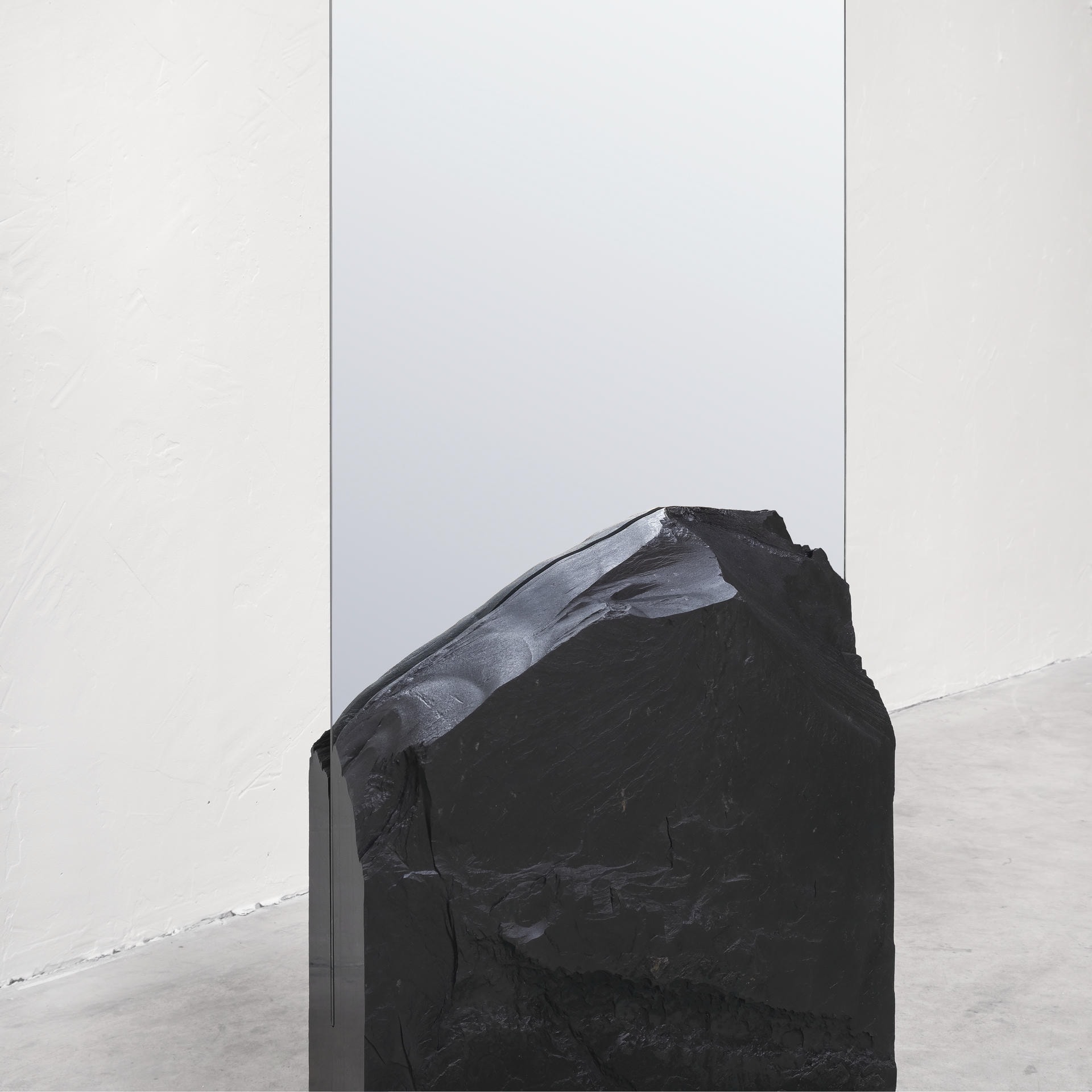 Farouche,Unique Slate Sculpted Mirror by Frederic Saulou 3