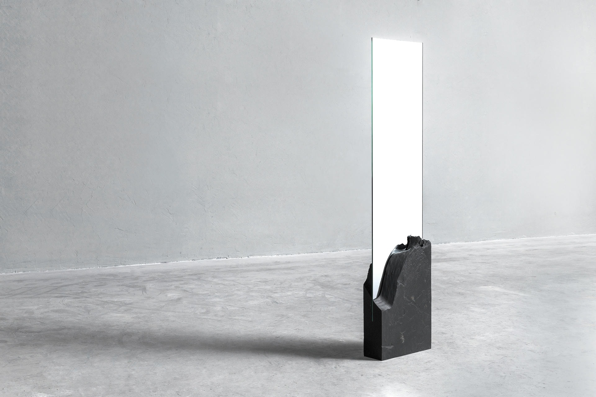 Farouche,Unique Slate Sculpted Mirror by Frederic Saulou 5