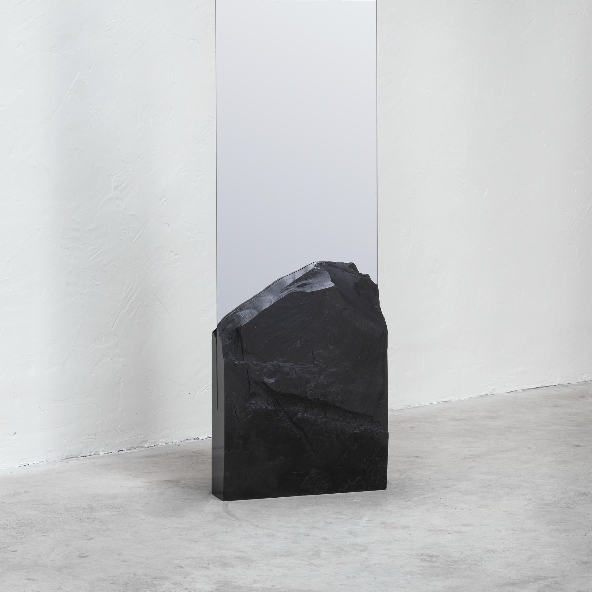 Farouche,Unique Slate Sculpted Mirror by Frederic Saulou 9