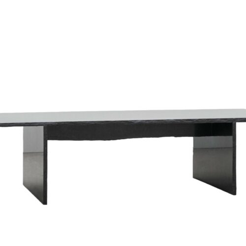 Frustre II Black Slate Sculpted Low Table by Frederic Saulou 1