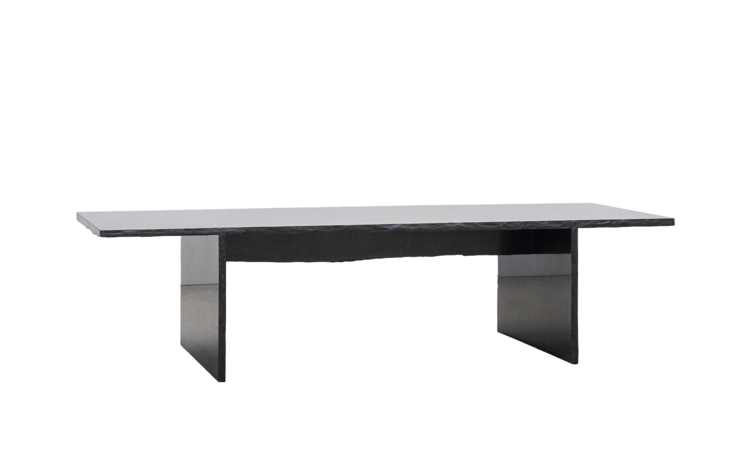 Frustre II Black Slate Sculpted Low Table by Frederic Saulou 1