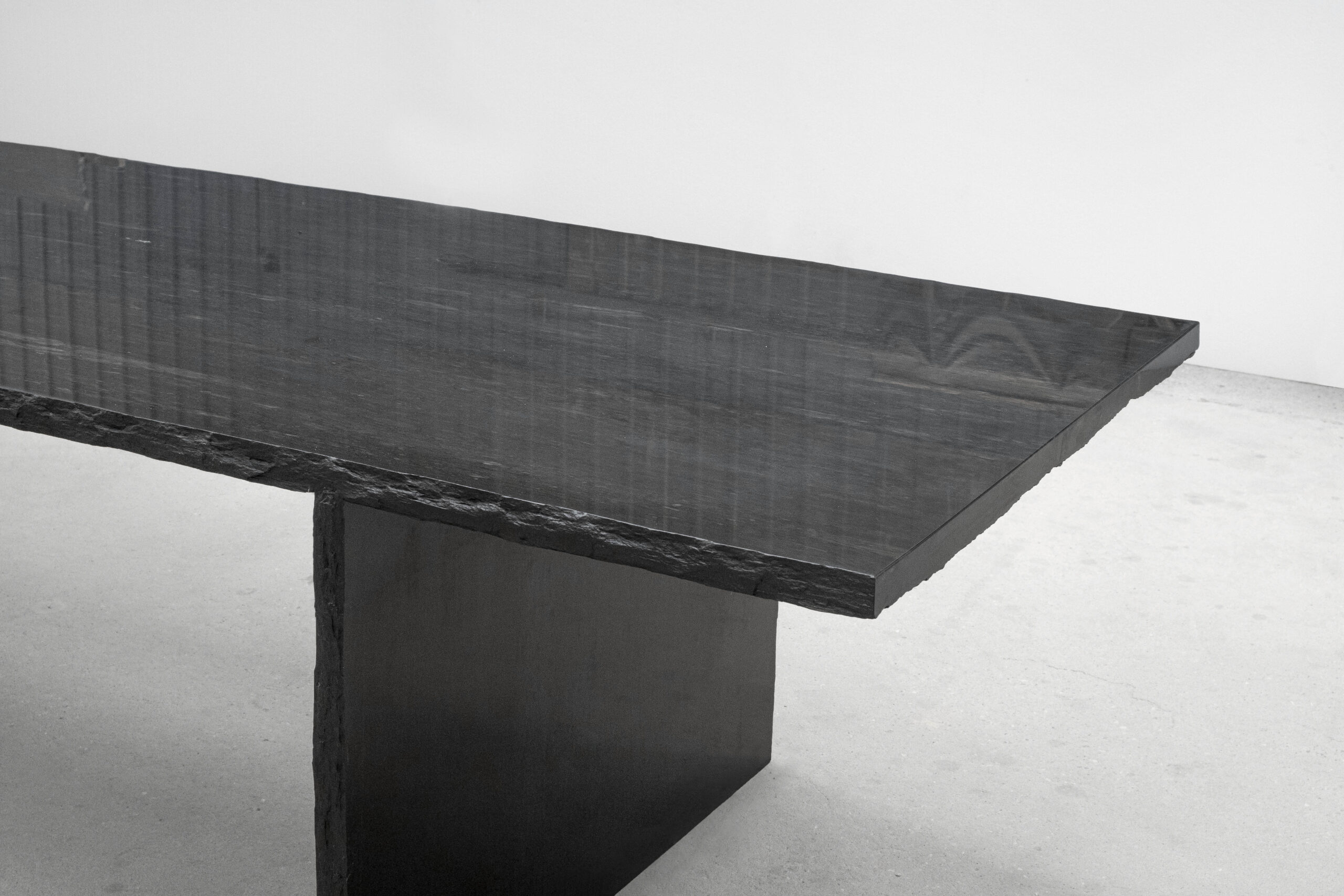 Frustre II Black Slate Sculpted Low Table by Frederic Saulou 11