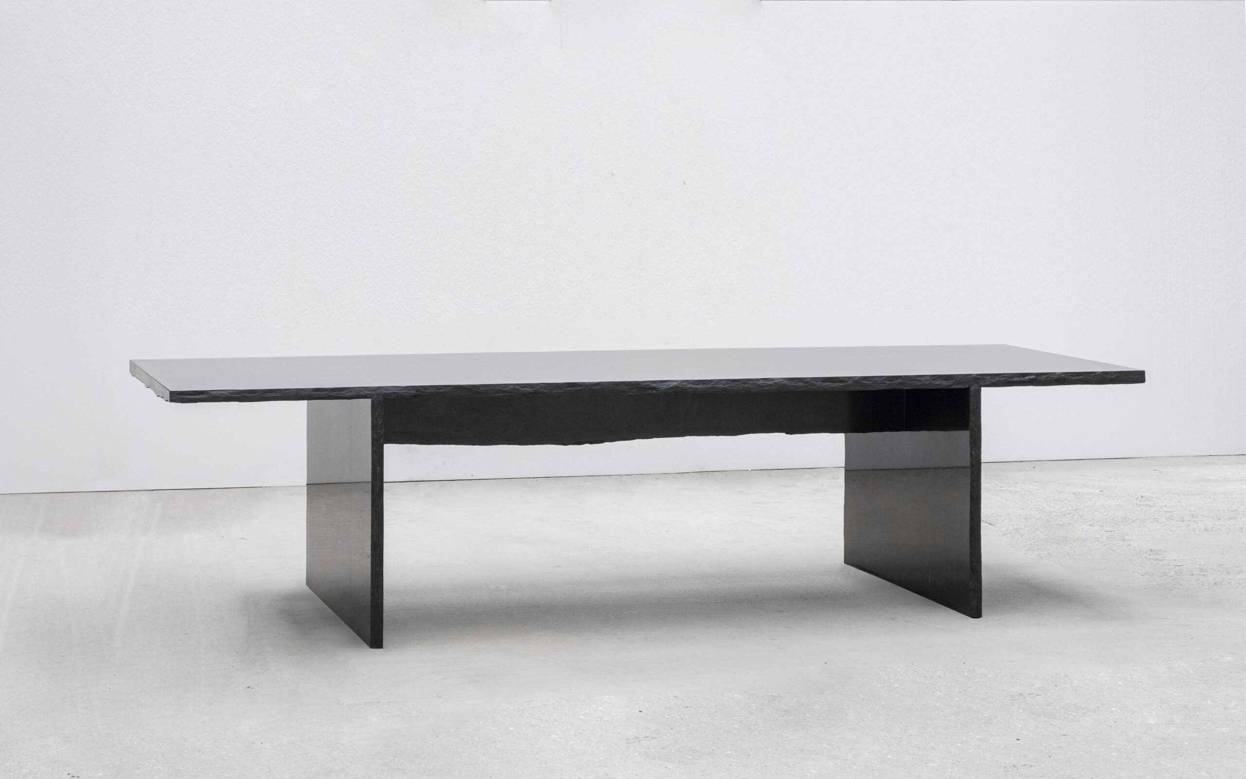 Frustre II Black Slate Sculpted Low Table by Frederic Saulou 2