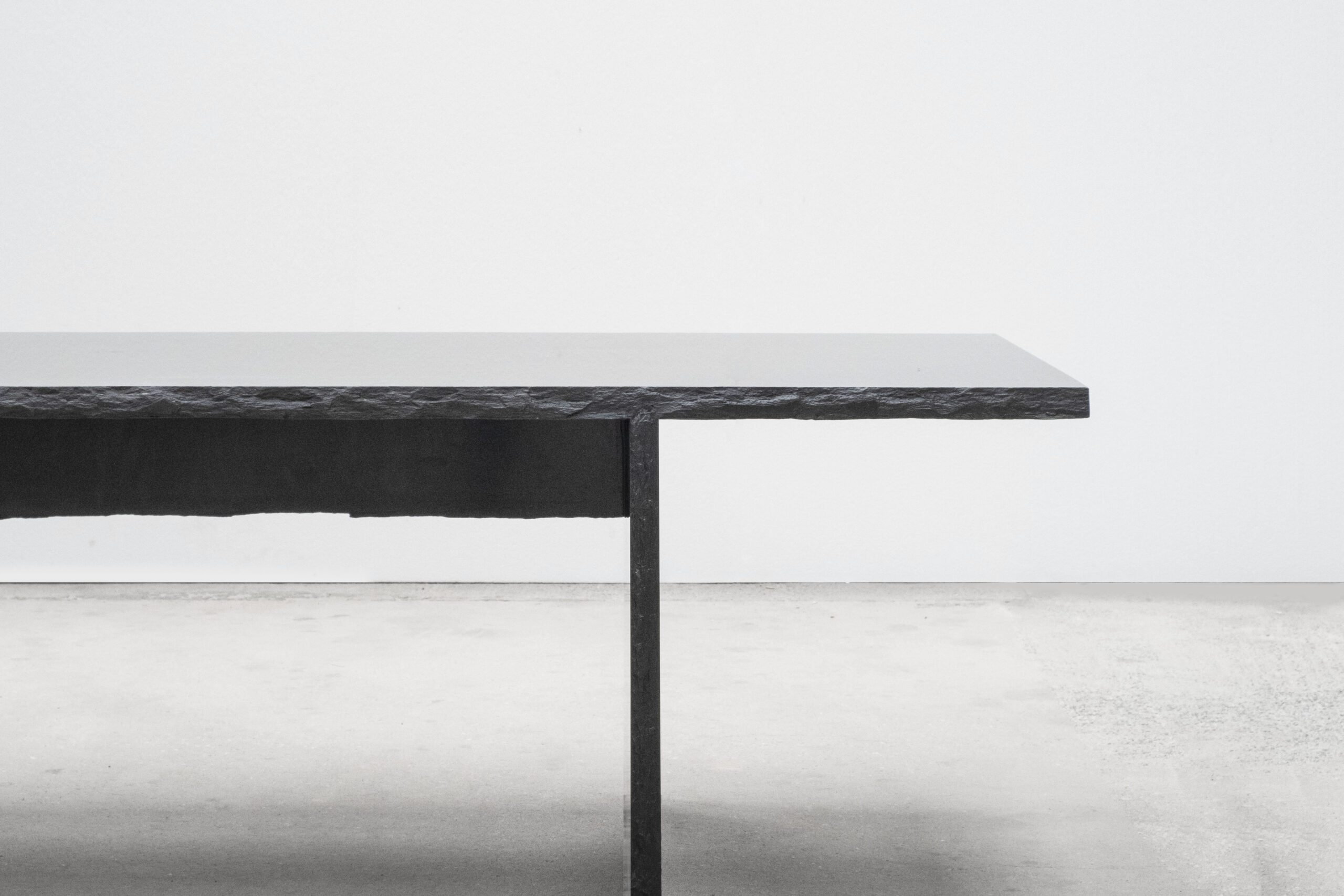 Frustre II Black Slate Sculpted Low Table by Frederic Saulou 3