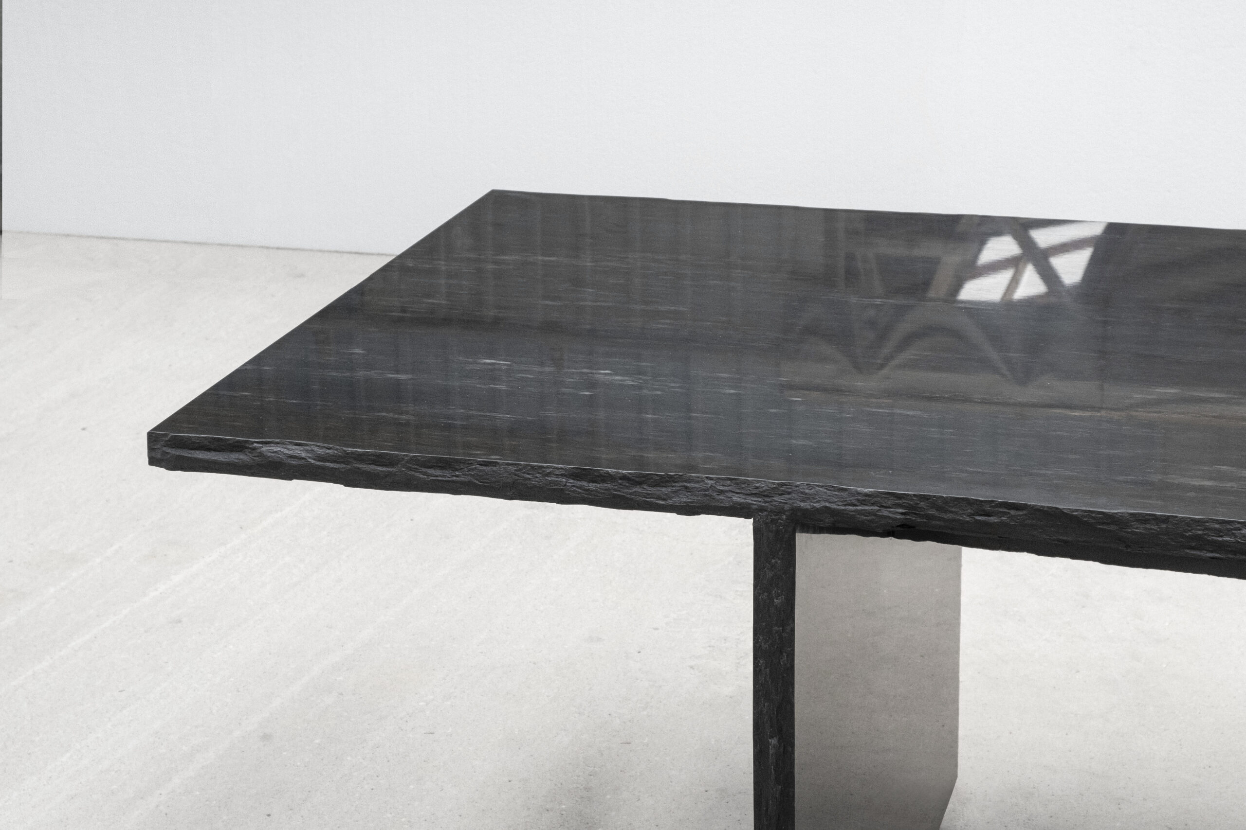 Frustre II Black Slate Sculpted Low Table by Frederic Saulou 4