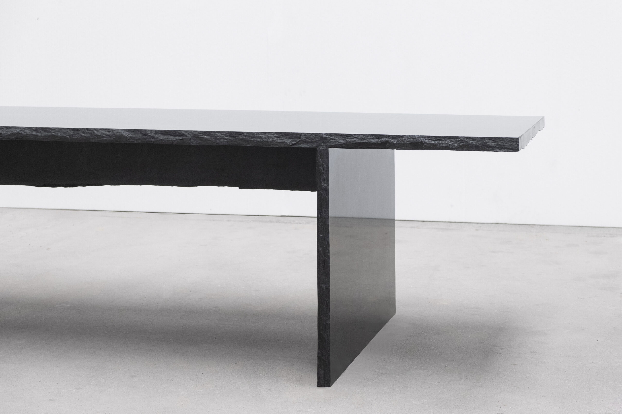 Frustre II Black Slate Sculpted Low Table by Frederic Saulou 7