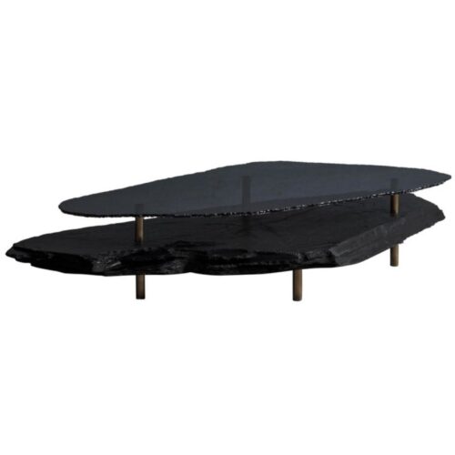 Hardie Unique Slate Sculpted Coffee Table by Frederic Saulou 1 1
