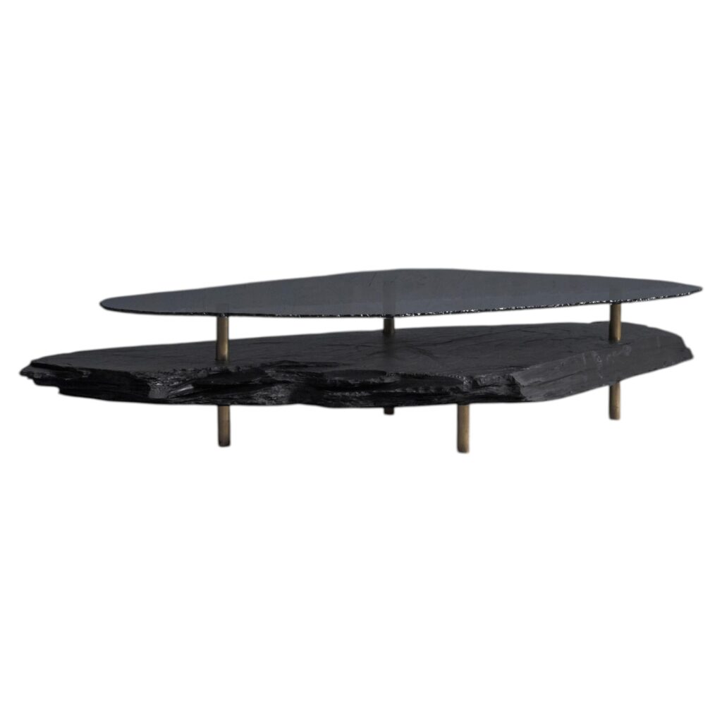 Hardie Unique Slate Sculpted Coffee Table by Frederic Saulou 1