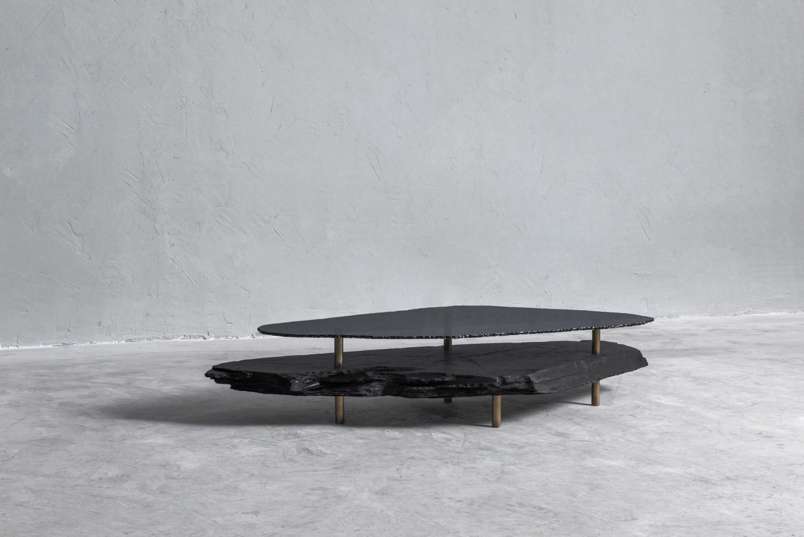 Hardie Unique Slate Sculpted Coffee Table by Frederic Saulou 2