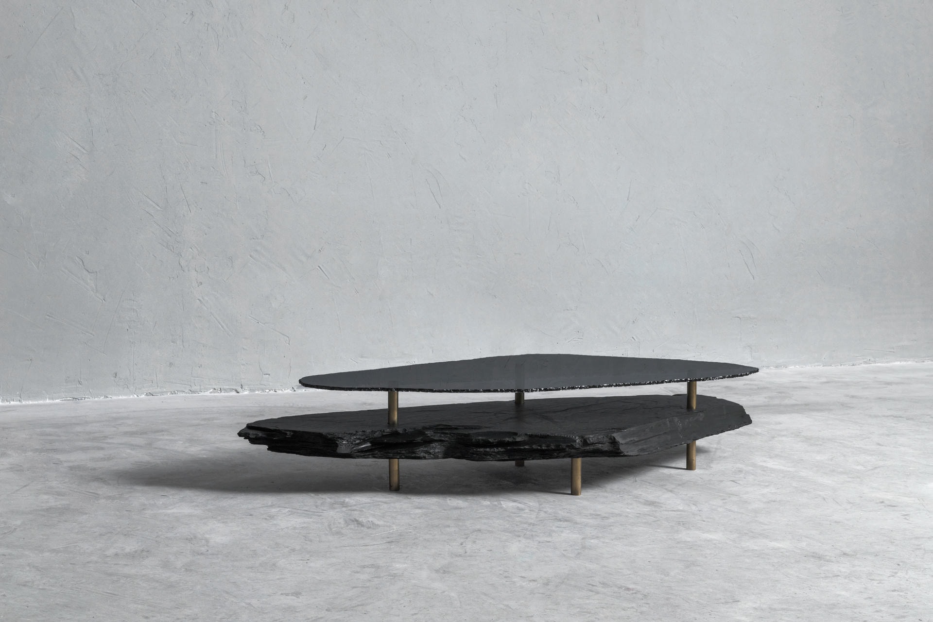 Hardie Unique Slate Sculpted Coffee Table by Frederic Saulou 2