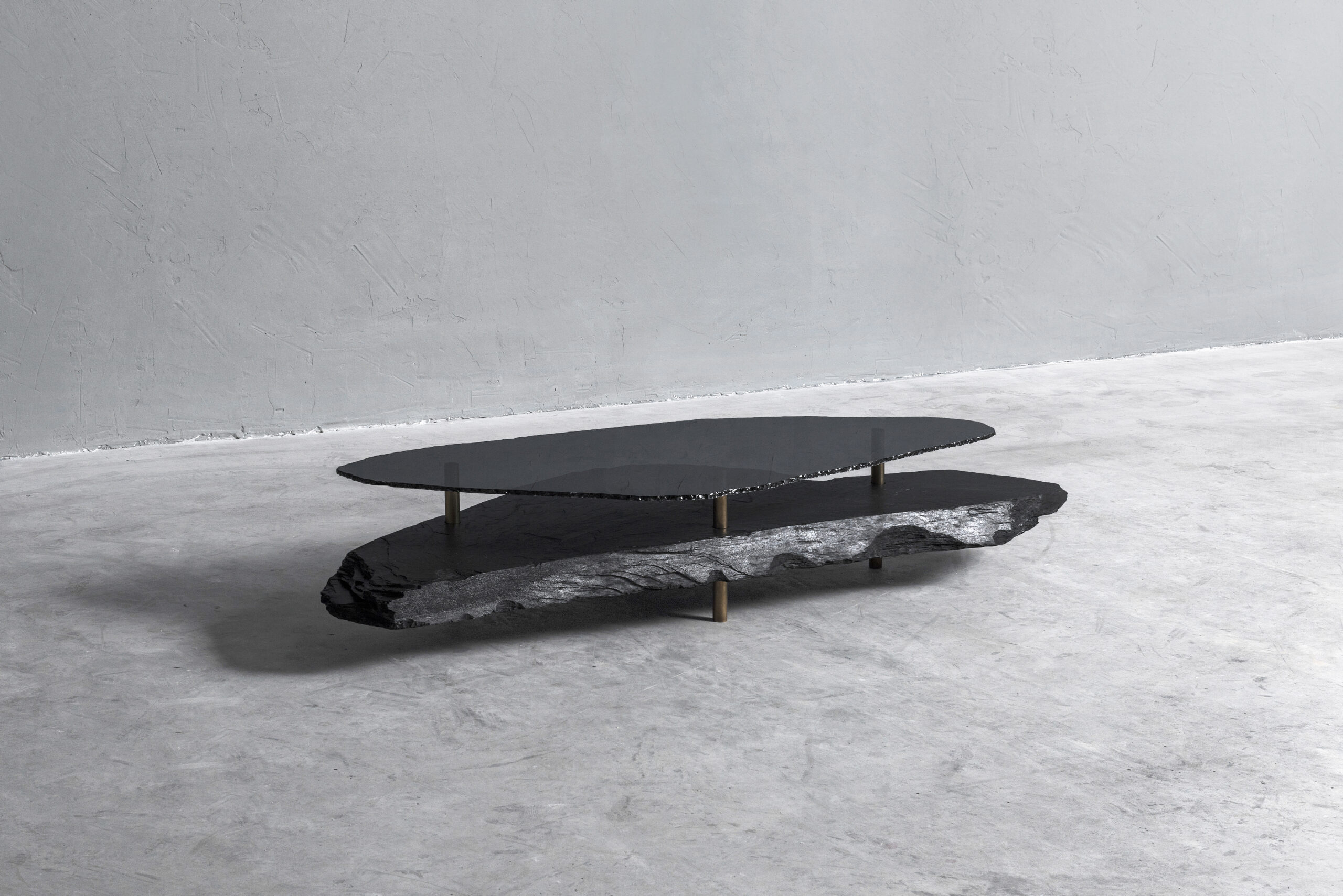 Hardie Unique Slate Sculpted Coffee Table by Frederic Saulou 6