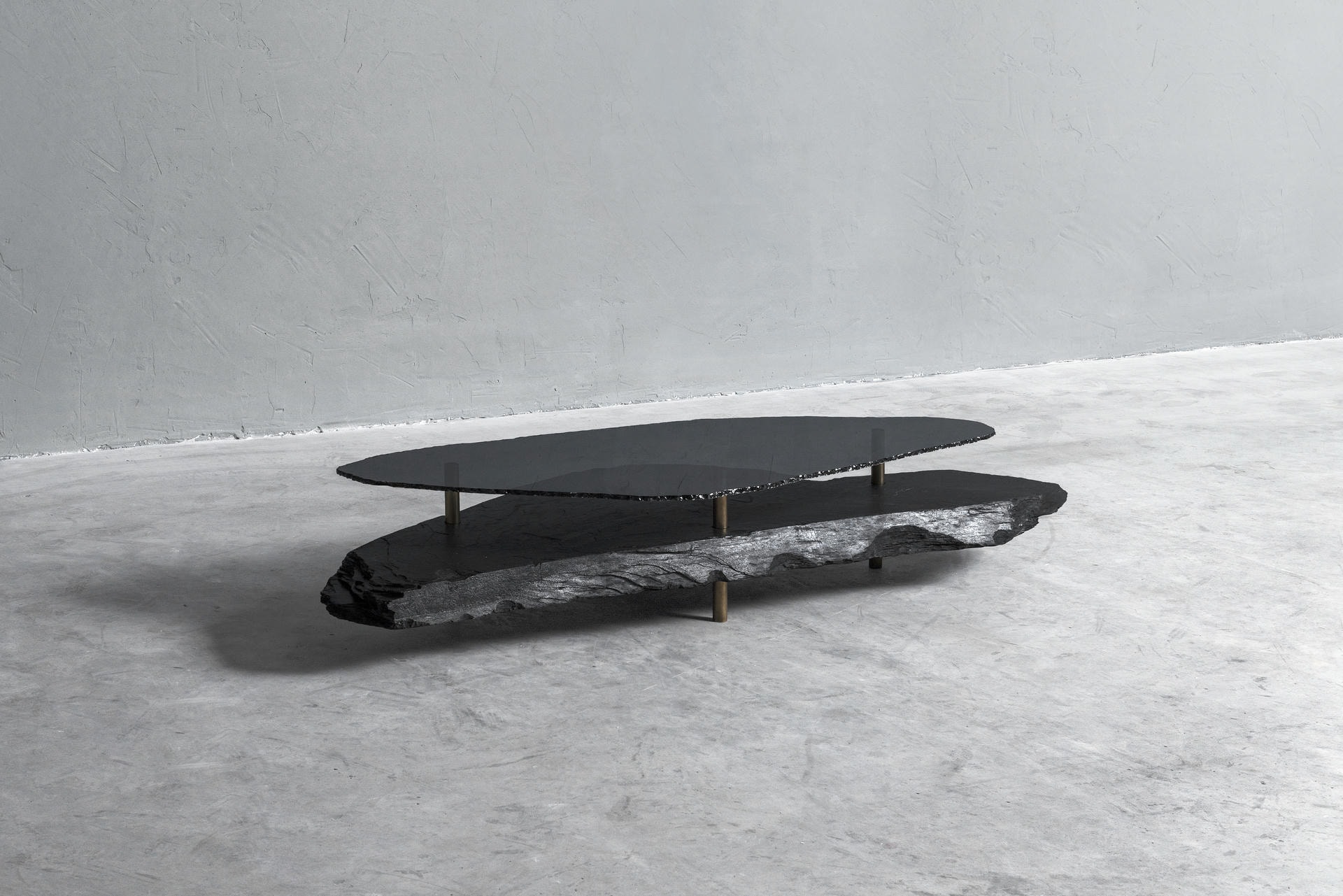 Hardie Unique Slate Sculpted Coffee Table by Frederic Saulou 6