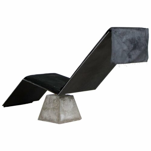 Limited Edition Contemporary Concrete Burned Steel Chair by Lucas Tyra Morten 1