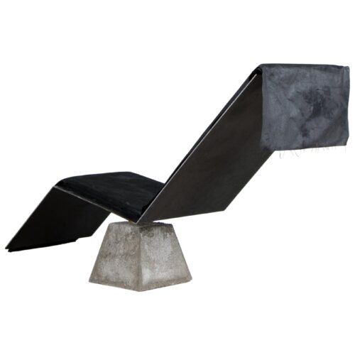 Limited Edition Contemporary Concrete Burned Steel Chair by Lucas Tyra Morten 1