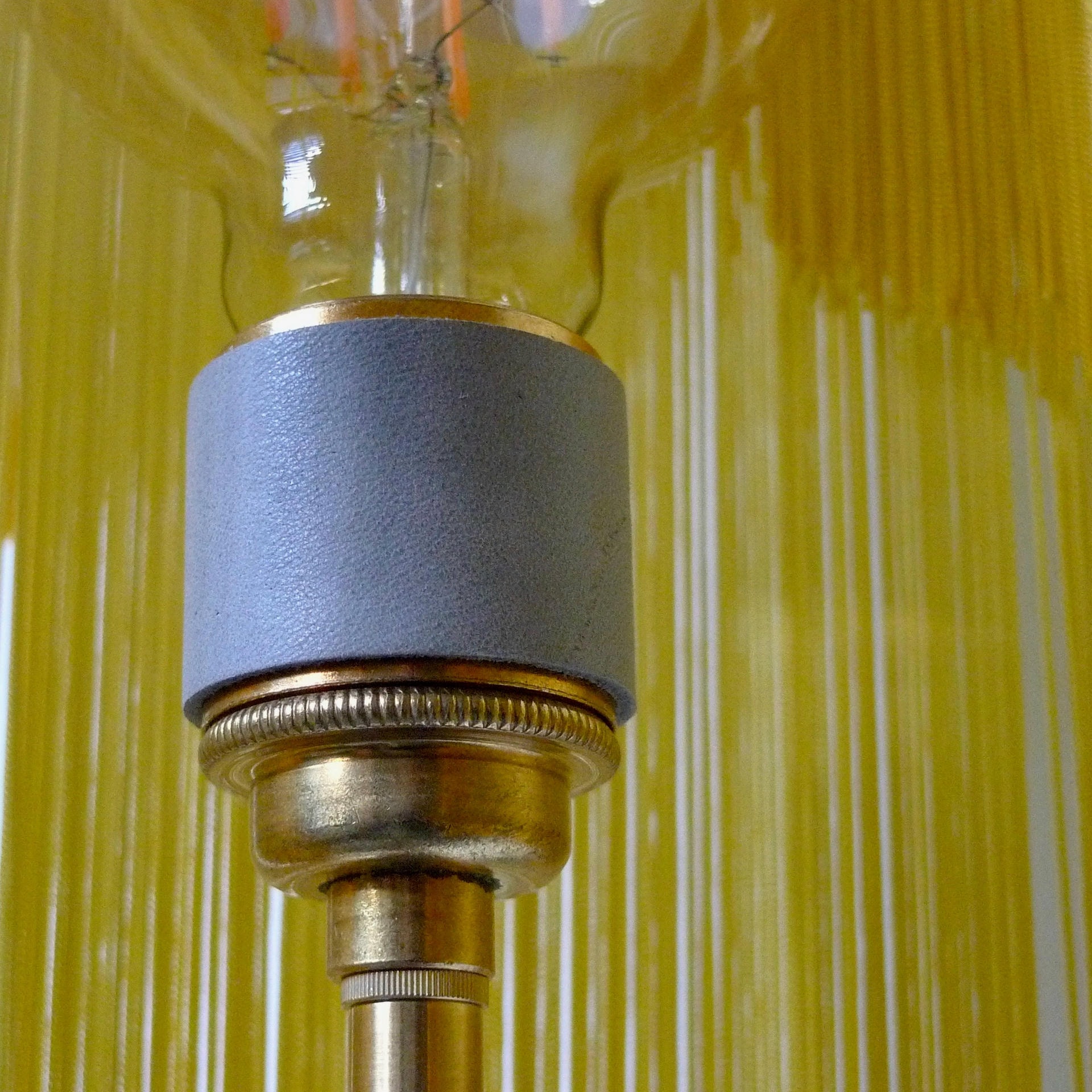 No 23 Brown Charme Fringes Dip Dyed Contemporary Sconce Lamp by Sander Bottinga 12