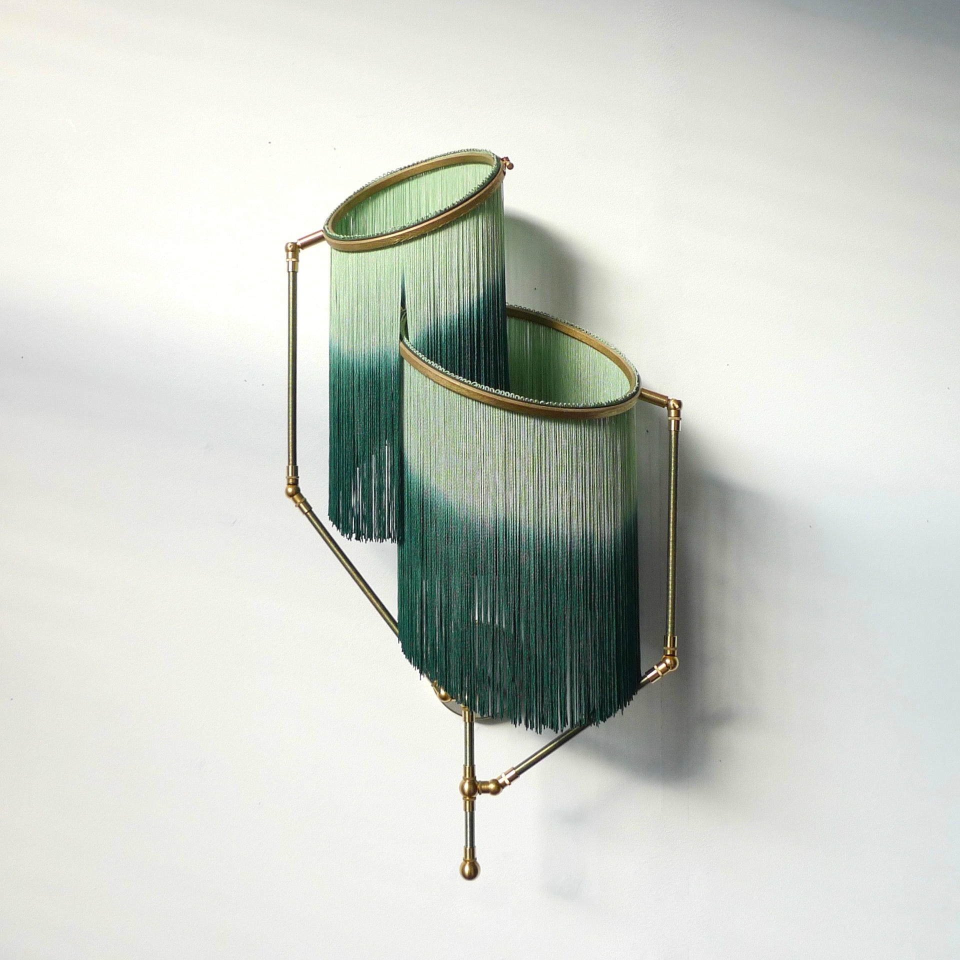 No 23 Brown Charme Fringes Dip Dyed Contemporary Sconce Lamp by Sander Bottinga 15