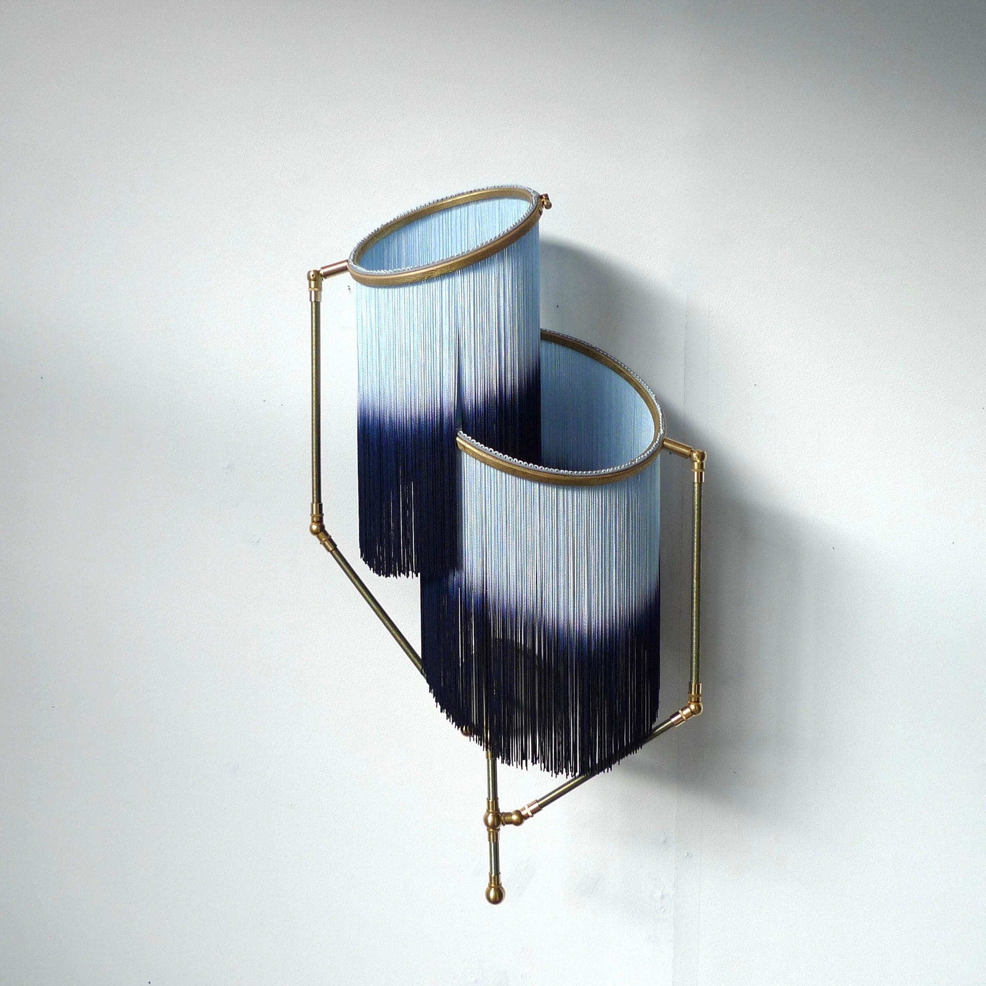 No 23 Brown Charme Fringes Dip Dyed Contemporary Sconce Lamp by Sander Bottinga 16