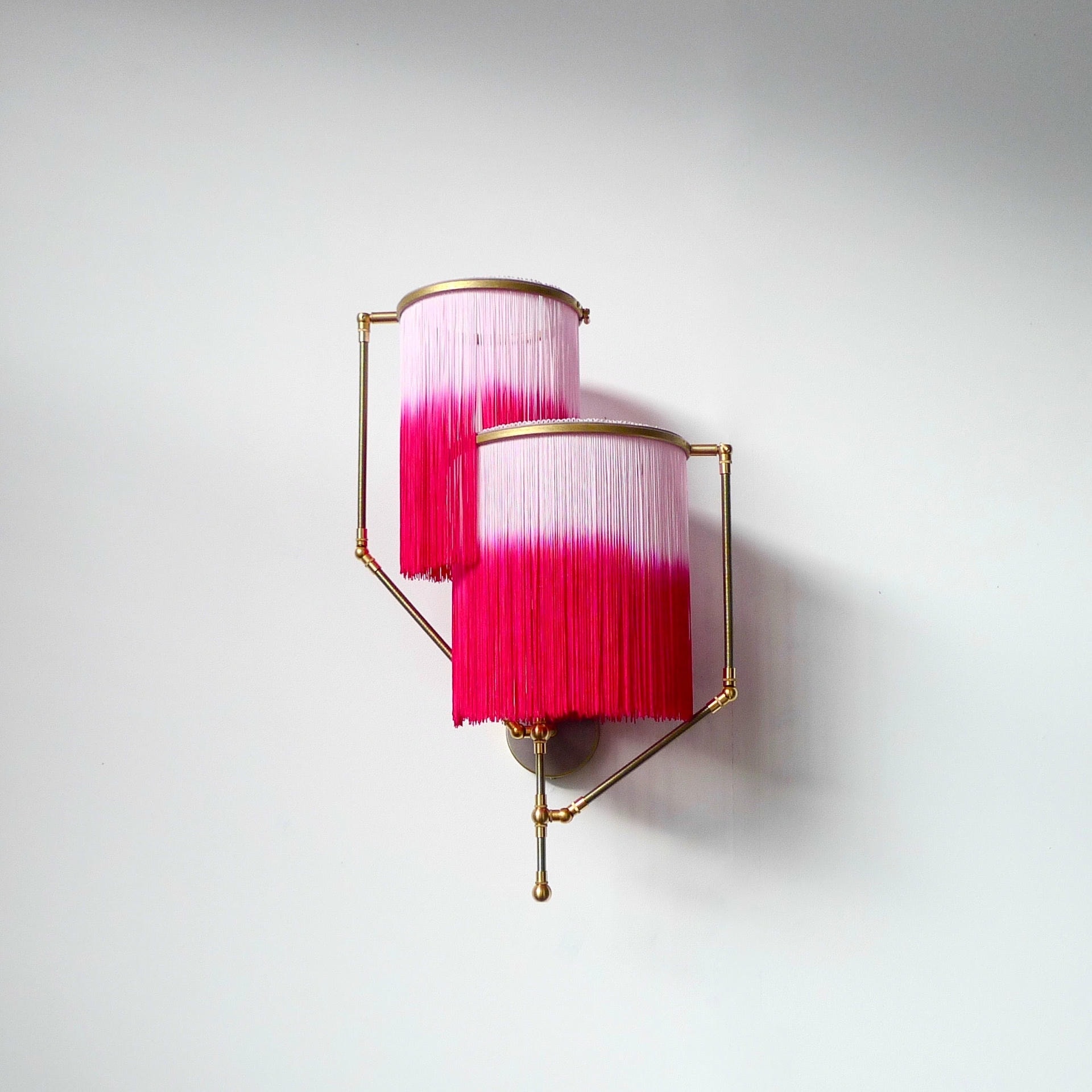 No 23 Brown Charme Fringes Dip Dyed Contemporary Sconce Lamp by Sander Bottinga 17