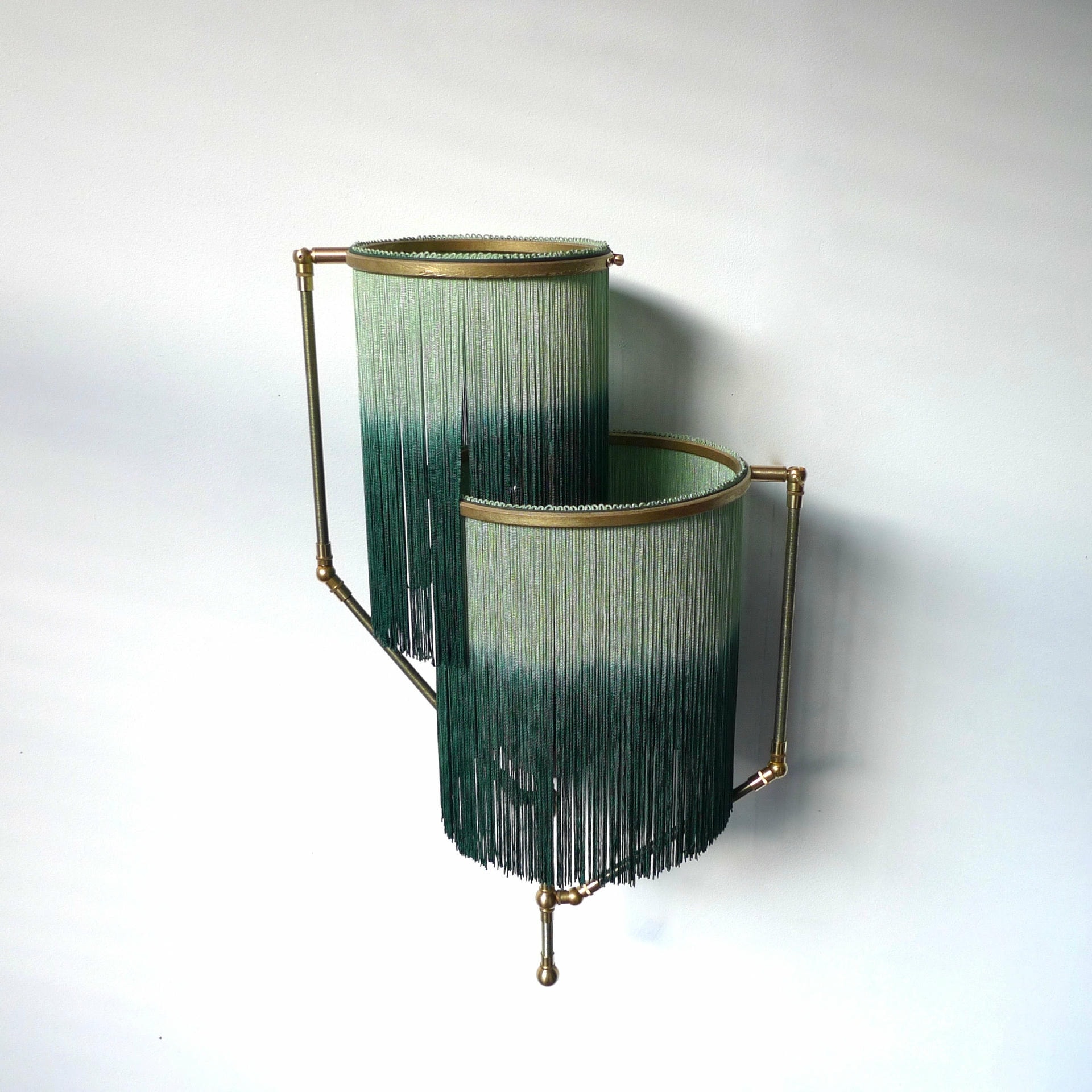 No 23 Brown Charme Fringes Dip Dyed Contemporary Sconce Lamp by Sander Bottinga 9