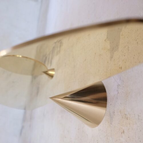 Polished Brass Floating Shelves Signed by Chanel Kapitanj, Medium 1