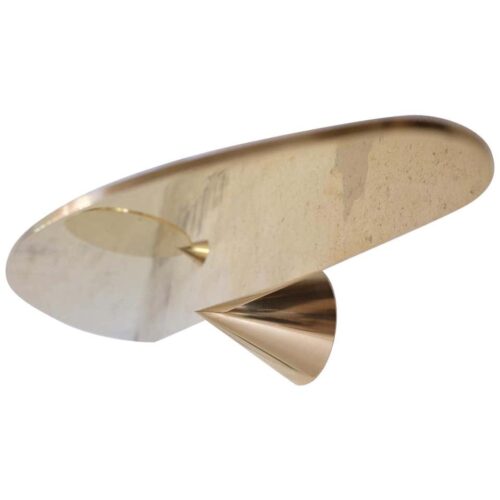 Polished Brass Floating Shelves Signed by Chanel Kapitanj Medium