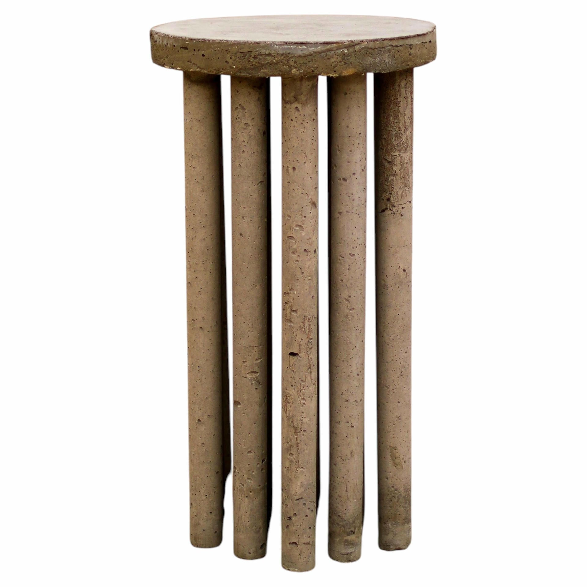 Raw Minimalist Concrete Pillar Table Natural Color by Lucas Tyra Morten 1