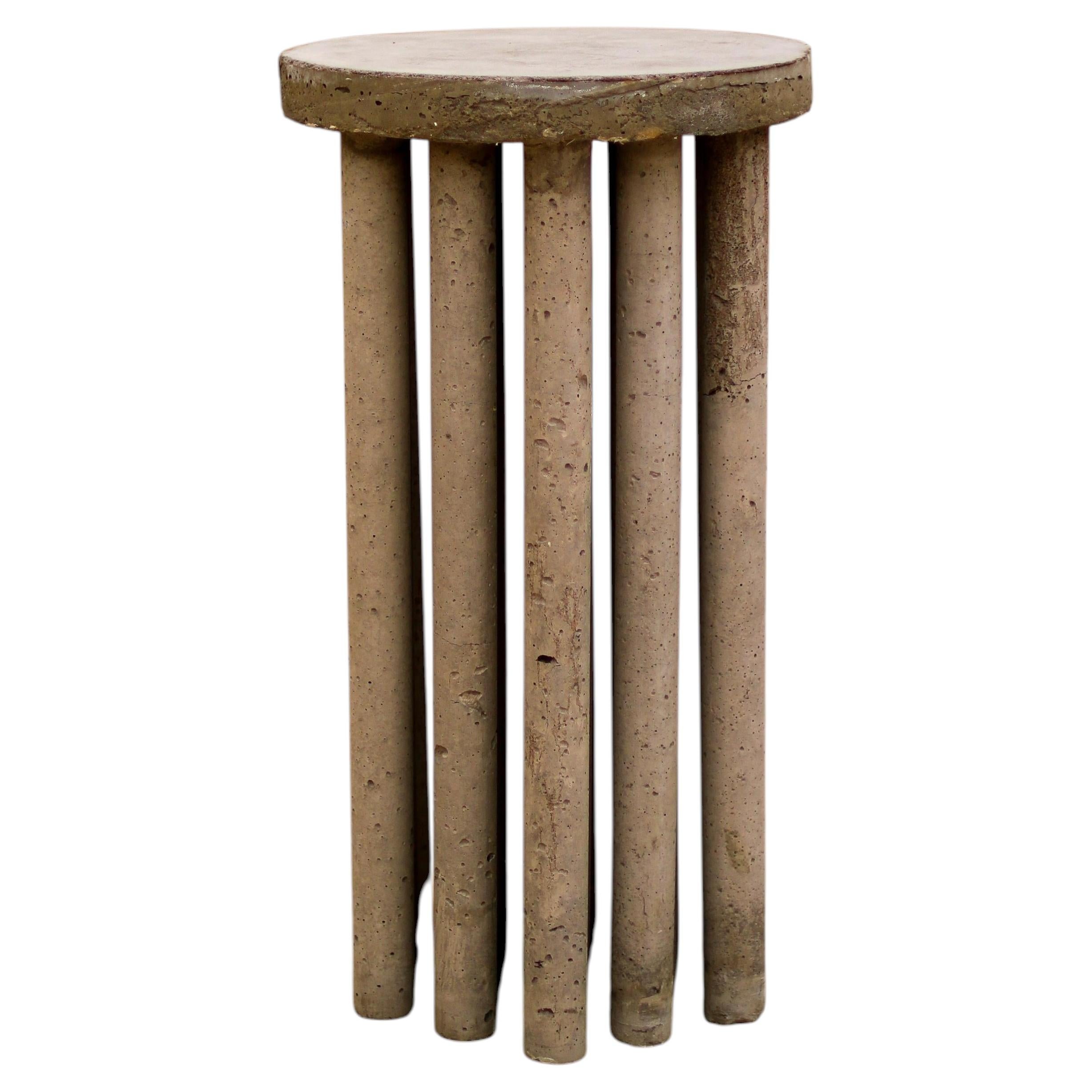 Raw Minimalist Concrete Pillar Table Natural Color by Lucas Tyra Morten 1