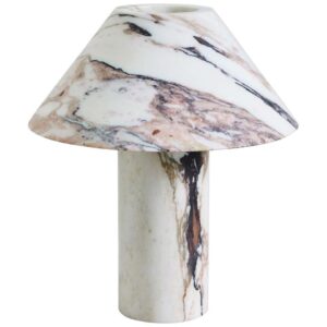 Large Calacatta Viola Pillar Lamp by Henry Wilson