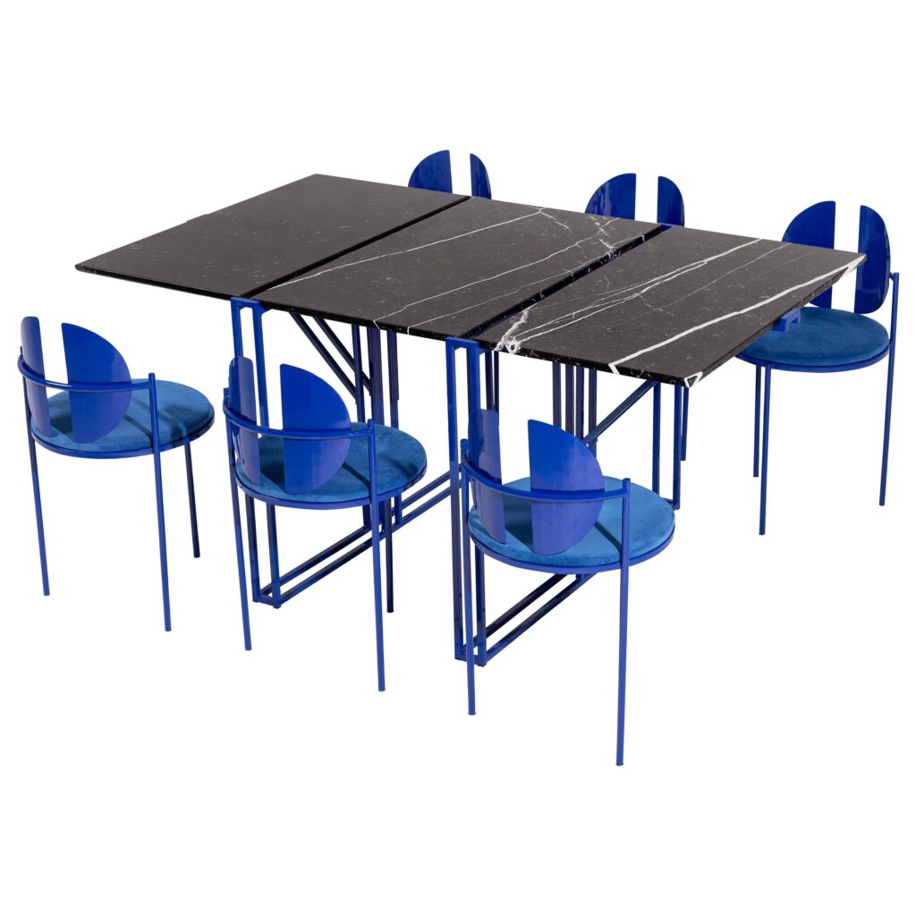 Sculptural Dining Table and Chairs Ensemble by Angel Mombiedro 1
