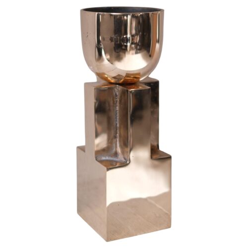 Unique Gold Bronze Goblet Bowl Signed Arno Declercq