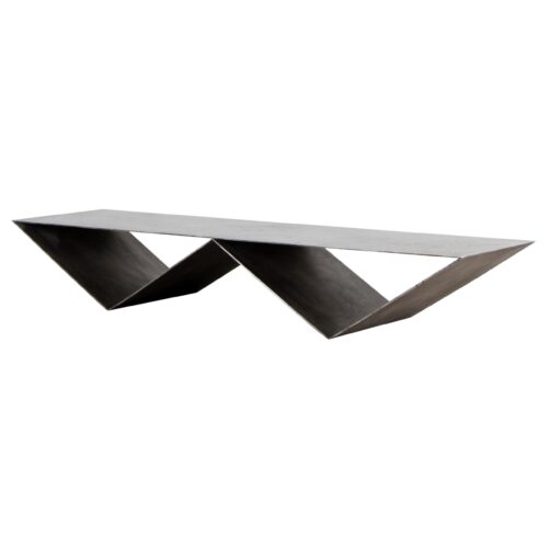 Zenith Edge Geometric Aluminum Dark Metallic Grey Table by Lucas Tyra Morten 1
