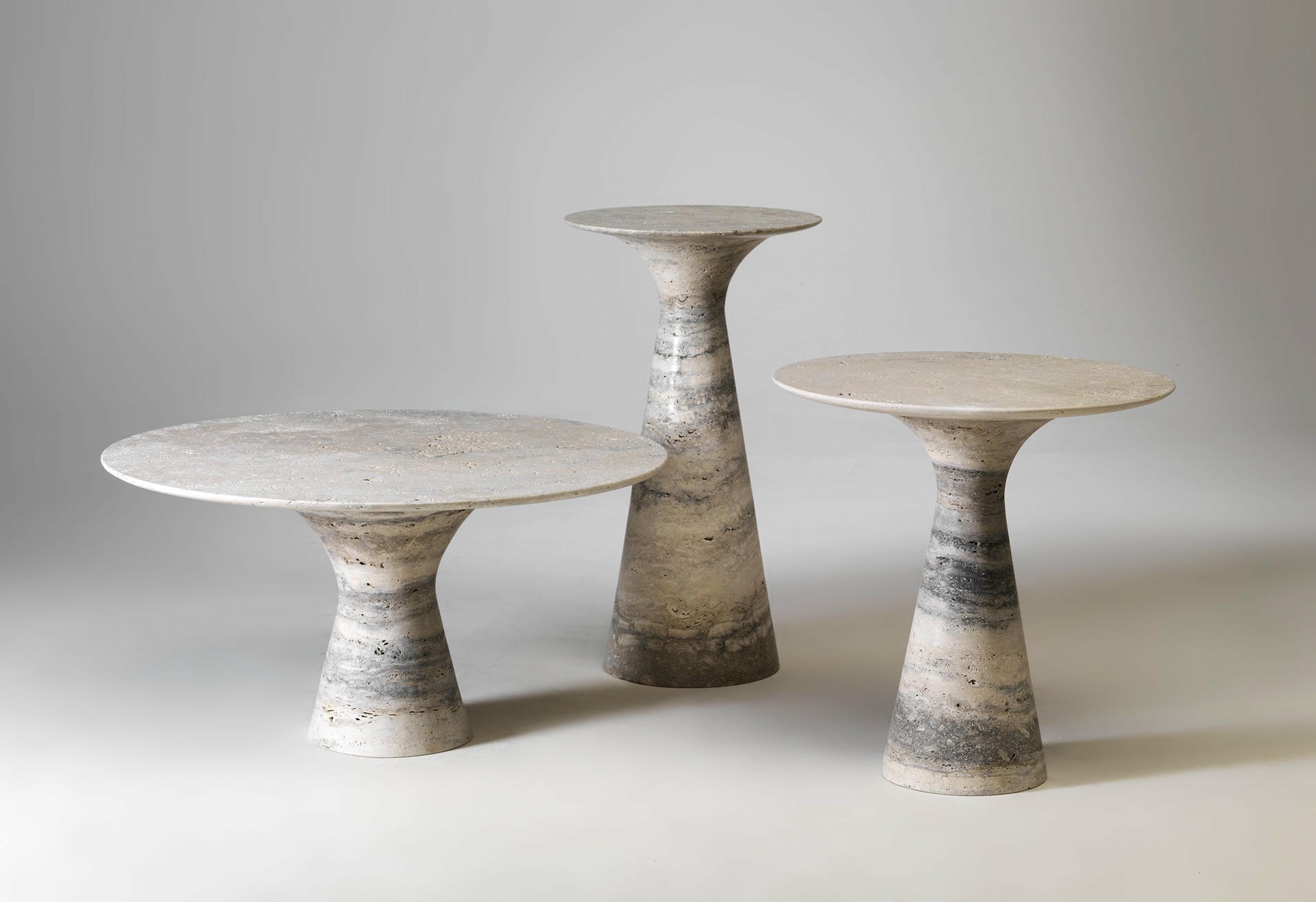 Refined Set of 3 Contemporary Marble Side Tables 2