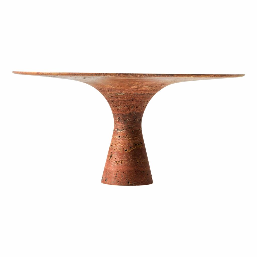 Travertino Rosso Refined Contemporary Marble Dining Table 13075 1