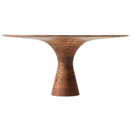 Travertino Rosso Refined Contemporary Marble Dining Table