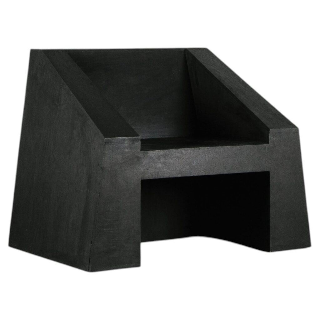 Black Plywood Sculpted Block Form Contemporary Chair by Lucas Tyra Morten 1