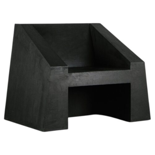 Black Plywood Sculpted Block Form Contemporary Chair by Lucas Tyra Morten 1