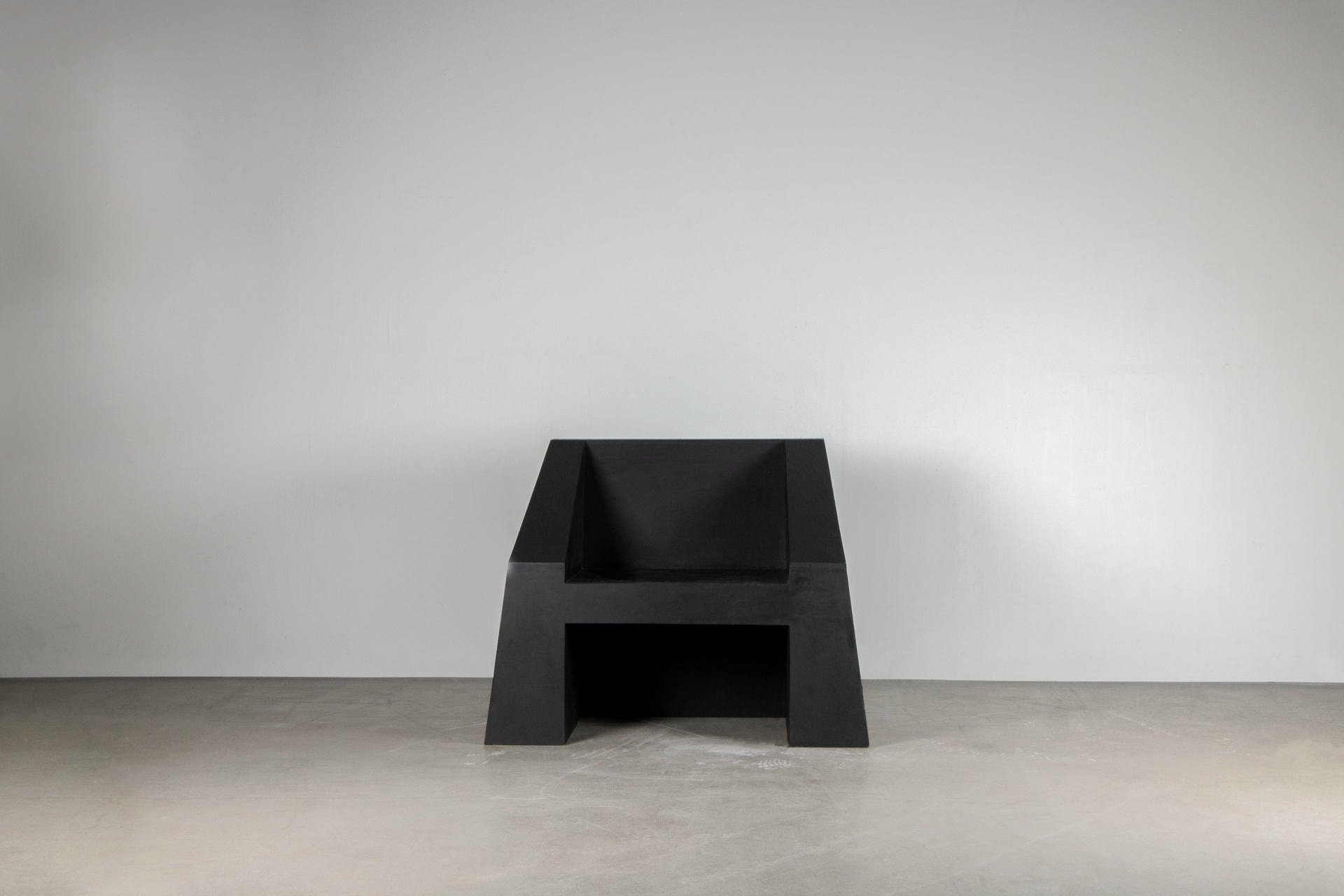Black Plywood Sculpted Block Form Contemporary Chair by Lucas Tyra Morten 5