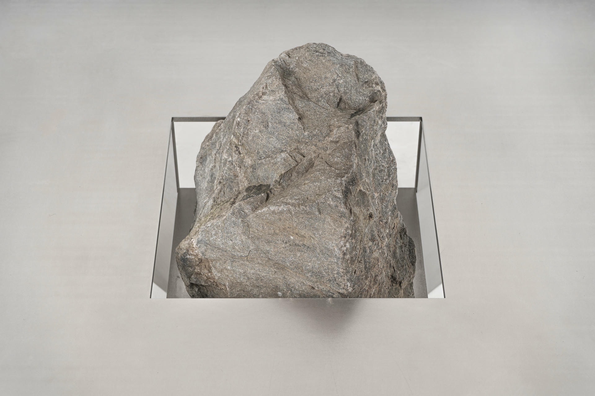 Contemporary Linear Stainless Steel Bench with Natural Stone by Lee Sisan 4
