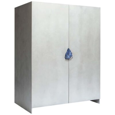Hand-Sculpted Cabinet with Original Lapis Lazuli, Pierre De Valck