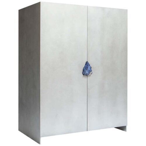 Hand Sculpted Cabinet with Original Lapis Lazuli Pierre De Valck