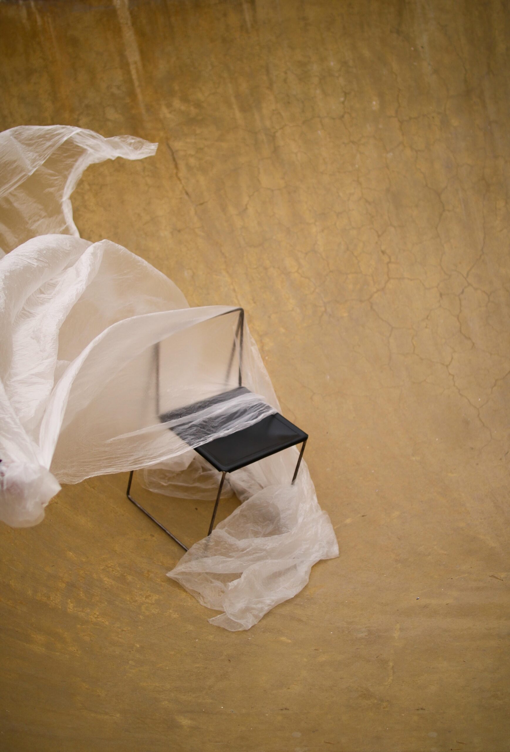 Minimalist Unique Design Black Iron Chair Leather Seat by Lucas Tyra Morten 8