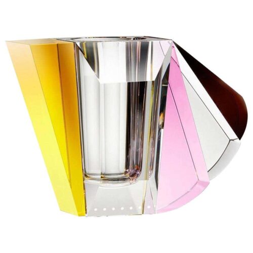 NYC Contemporary Vase Hand Sculpted Contemporary Crystal
