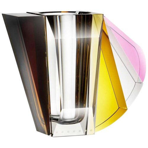 NYC Contemprary Vase Hand Sculpted Contemporary Crystal