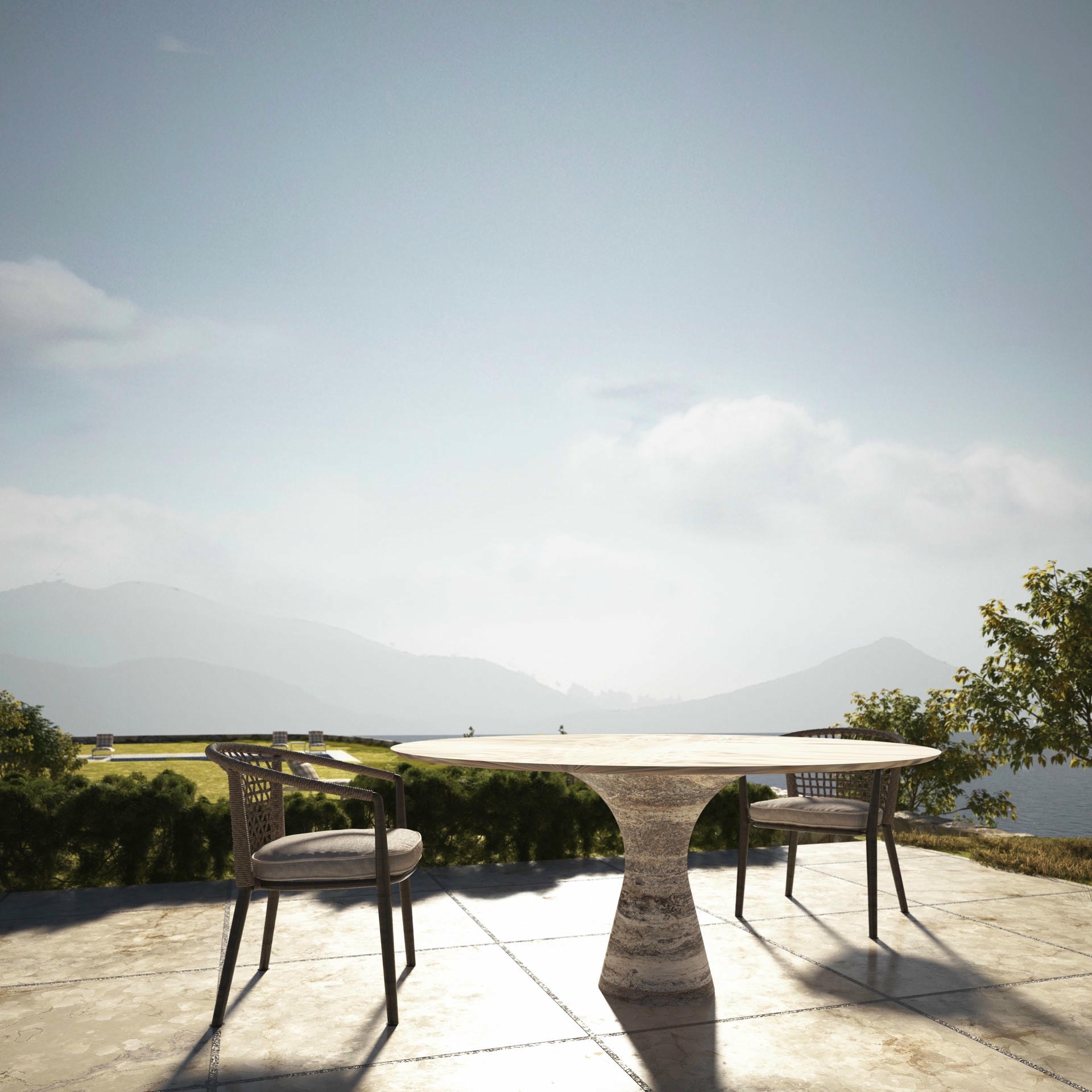 Port Saint Laurent Refined Contemporary Marble Dining Table 13075 11