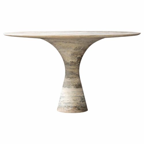 Travertino Silver Refined Contemporary Marble Dining Table 16075 1