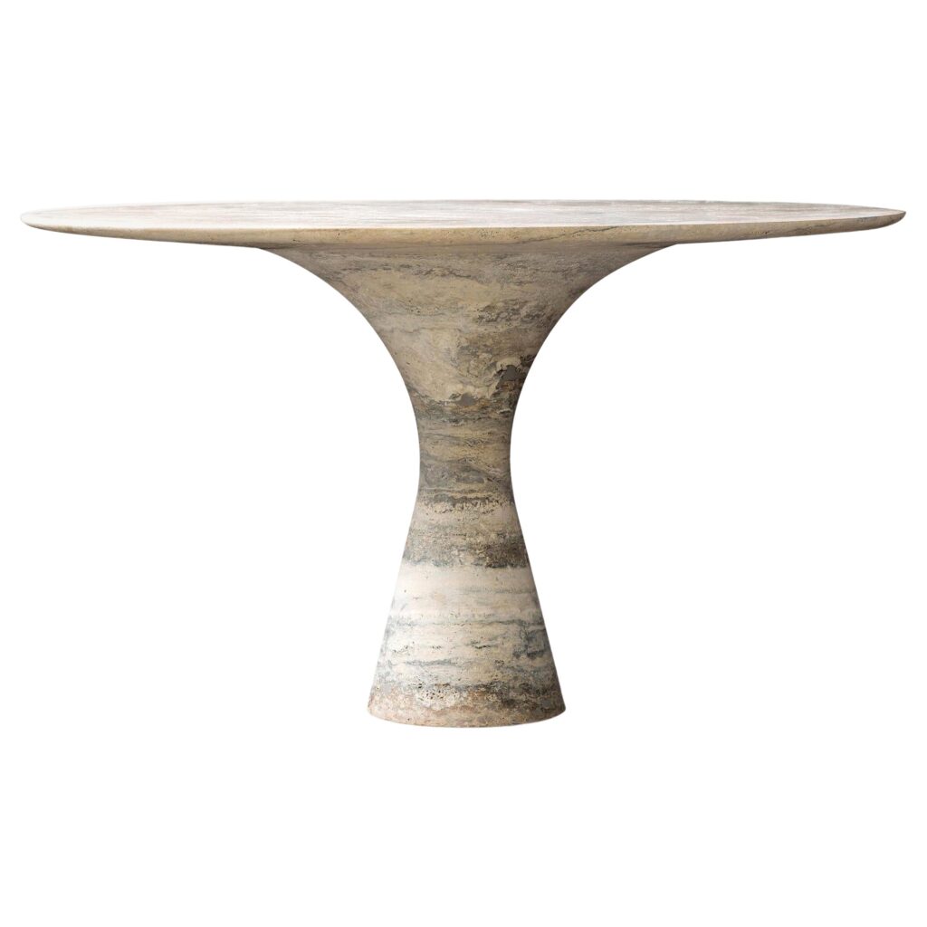Travertino Silver Refined Contemporary Marble Dining Table 16075 1